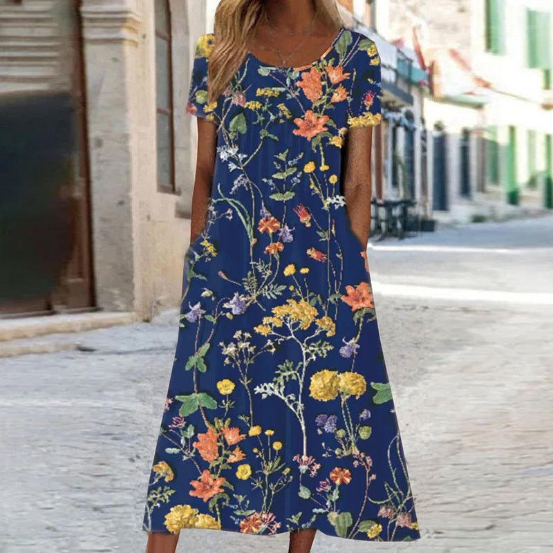 Ella | Bohemian Floral Dress with Belly Coverage