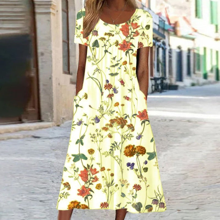 Ella | Bohemian Floral Dress with Belly Coverage